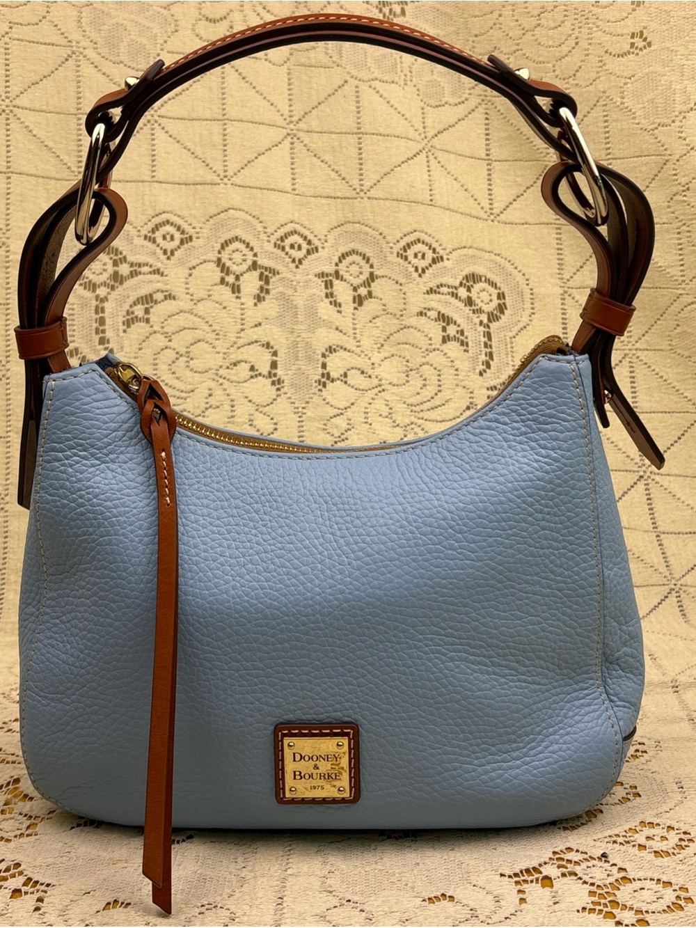 Dooney & Bourke Pebble Grain Small Kiley Hobo Light Blue Color